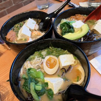 Mecha Noodle Bar - Kinoko vegetarian ramen (tamago egg added on) - Noodles Near Me - Boston, Massachusetts Mecha Noodle Bar - Kinoko vegetarian ramen (tamago egg added on) - Noodles Near Me - Boston, Massachusetts