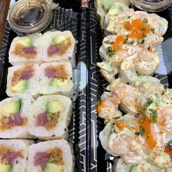 Ask Sushi - Left: Thai Coco Roll Right: Meraki Roll - Venezuelan Near Me - Maspeth, New York