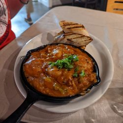 Sassy Bass Cookout Tiki Bar - BBQ shrimp skillet