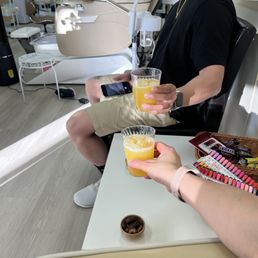 Mimosas and nuts while we wait Mimosas and nuts while we wait
