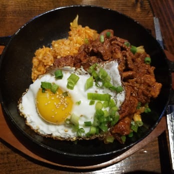 Mokja - Kimchi Fried Rice with Spicy Pork. Good Stuff. - Korean Near Me - Astoria, New York