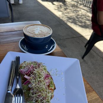 Cordova Cafe & Bottleshop - Avocado toast with hot latte - Cafes Near Me - Pasadena, California Cordova Cafe & Bottleshop - Avocado toast with hot latte - Cafes Near Me - Pasadena, California