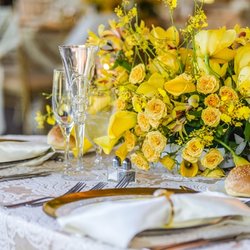 Kayla Belle Weddings & Events - Yellow and Ivory Reception design and set up by Kayla Belle Weddings + Events @ Pelham Bay & Spilt Rock Golf Course