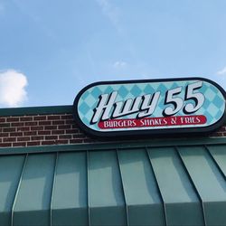 Hwy 55 Burgers Shakes & Fries - Outside Sign
