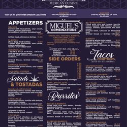 Miguel's menu