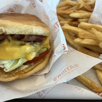 Nation's Giant Hamburgers - Bacon cheeseburger and fries - Burgers Near Me - Modesto, California
