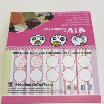 Vivi Bubble Tea - The rewards punch card - Bubble Tea Near Me - Garland, Texas Vivi Bubble Tea - The rewards punch card - Bubble Tea Near Me - Garland, Texas