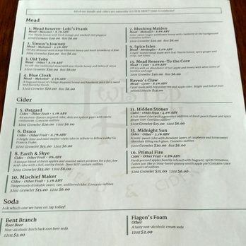 Twisted Horn Mead & Cider - Menu of drinks - Cideries Near Me - Vista, California