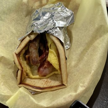 Willy's Eatery - Breakfast burrito on gyro bread - Greek Near Me - Anaheim, California
