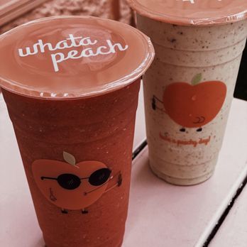 Whata Peach - pink dragon (left) and pb + banana (right) - Juice Bars & Smoothies Near Me - Studio City, California Whata Peach - pink dragon (left) and pb + banana (right) - Juice Bars & Smoothies Near Me - Studio City, California