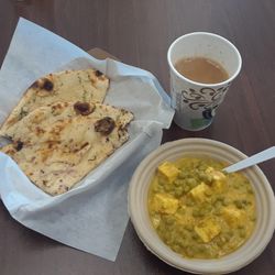 Pal Indian Cuisine - Mutter Paneer, Naan and Masala Chai
