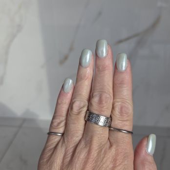 Picasso Nails & Spa - Pale blue chrome for my winter nails. - Nail Salons Near Me - Frisco, Texas