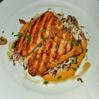 City Cellar - Maple glazed salmon - Wine Bars Near Me - Westbury, New York