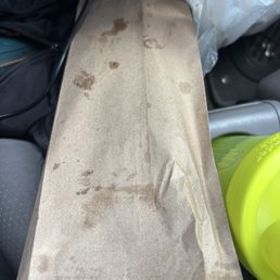 I had to wipe grease & meat from the bag because the owner wouldn't change his gloves.