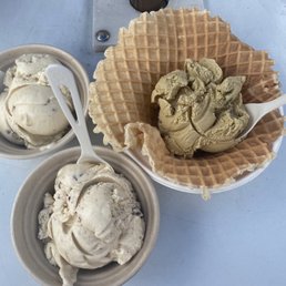Vermont Maple Walnut, Vermont Maple Heath Bar, and Pistachio