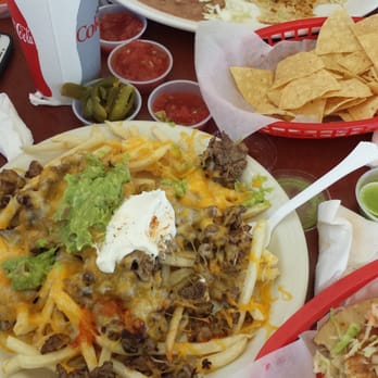 Taco Grill - Carne asada fries and 2 blackened fish taco plate - Mexican Near Me - Westminster, California