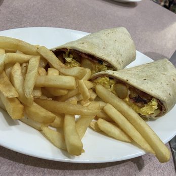 Plantation Pancake House - Breakfast wrap and fries. - Breakfast & Brunch Near Me - Surfside Beach, South Carolina Plantation Pancake House - Breakfast wrap and fries. - Breakfast & Brunch Near Me - Surfside Beach, South Carolina