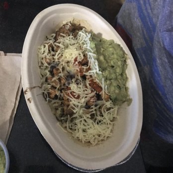 Chipotle Mexican Grill - This is their "Lifestyle Bowl", however it has no cilantro lime cauliflower rice. You can see the bowl is practically empty. - Fast Food Near Me - Austin, Texas
