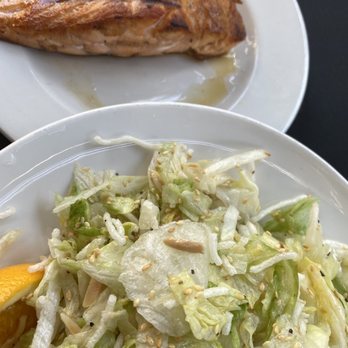 Green Street Restaurant - Dianne Salad with Salmon on side. Cooked to perfection - New American Near Me - Pasadena, California Green Street Restaurant - Dianne Salad with Salmon on side. Cooked to perfection - New American Near Me - Pasadena, California