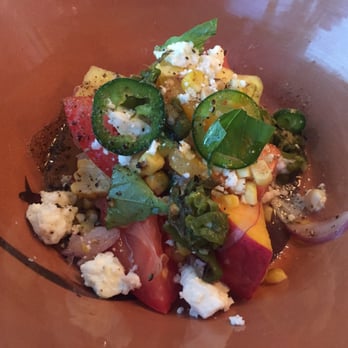 Odd Duck - The tomato salad. Warning: The dish is smaller than it appears. - American Near Me - Austin, Texas Odd Duck - The tomato salad. Warning: The dish is smaller than it appears. - American Near Me - Austin, Texas
