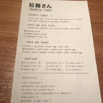 RAMEN-SAN - Lunch menu - Ramen Near Me - Chicago, Illinois RAMEN-SAN - Lunch menu - Ramen Near Me - Chicago, Illinois