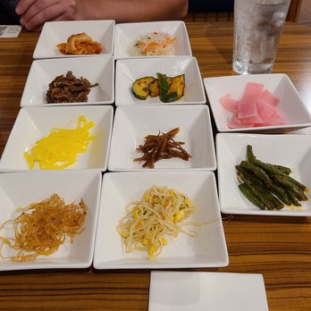 Kim's Korean BBQ Restaurant - Assorted Banchan (kimchi, cucumber kimchi, and bean sprouts were all incredible) - Korean Near Me - Jacksonville, Florida