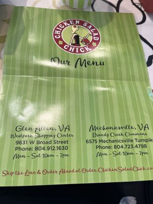 Menu photo 1 Chicken Salad Chick Glen Allen, VA