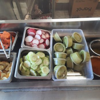 Tacos Marline - The condiment bar full. - Tacos Near Me - Riverside, California Tacos Marline - The condiment bar full. - Tacos Near Me - Riverside, California
