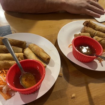 City Corner 2 - Veggie egg rolls (whole) pork egg rolls (sliced) - Thai Near Me - Roanoke, Virginia