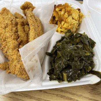 The Grub House - 2 Pieces Catfish Fillet Combo with Collared Greens Cat's Mac and Cheese - Breakfast & Brunch Near Me - Indianapolis, Indiana The Grub House - 2 Pieces Catfish Fillet Combo with Collared Greens Cat's Mac and Cheese - Breakfast & Brunch Near Me - Indianapolis, Indiana