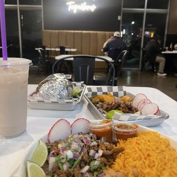 Tequileros Taqueria - Carne asada plate with hot salsa / Burrito and tacos / Horchata - Mexican Near Me - Roseville, California Tequileros Taqueria - Carne asada plate with hot salsa / Burrito and tacos / Horchata - Mexican Near Me - Roseville, California