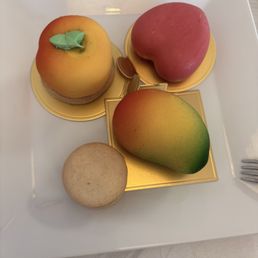 Mango, peach macaron heart Mango, peach macaron heart