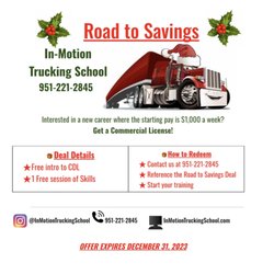 In motion trucking - Contact us today! Mention this post