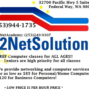2NetSolutions - Computer class ad I made! - IT Services & Computer Repair Near Me - Federal Way, Washington