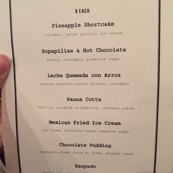 BAR Ama - Dessert menu - Tex-Mex Near Me - Los Angeles, California