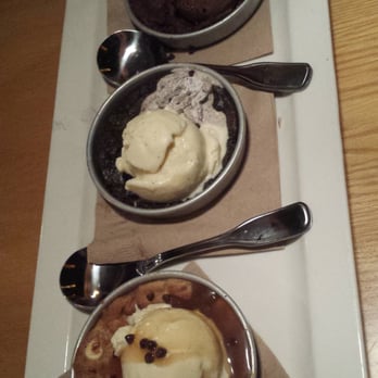 BJ's Restaurant & Brewhouse - The trio of mini pizzookies!!! Yummmmmmm!!!! - Pizza Near Me - La Mesa, California BJ's Restaurant & Brewhouse - The trio of mini pizzookies!!! Yummmmmmm!!!! - Pizza Near Me - La Mesa, California