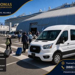 Thomas Transportation - Private cruise port transportation with spacious Transit Vans for families and groups at San Pedro & Long Beach Cruise Ports.