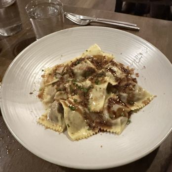 OLIVIA - AGNOLOTTI $26 short rib, wild mushrooms, bone marrow-truffle sauce - Italian Near Me - Tampa, Florida OLIVIA - AGNOLOTTI $26 short rib, wild mushrooms, bone marrow-truffle sauce - Italian Near Me - Tampa, Florida