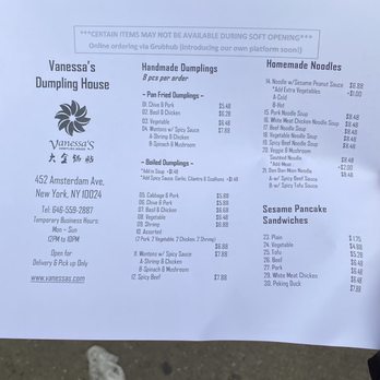 Vanessa's Dumpling House - Menu - Chinese Near Me - New York, New York Vanessa's Dumpling House - Menu - Chinese Near Me - New York, New York