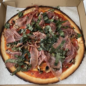 Spumoni - Gluten Free Pizza with Prosciutto and Basil - Italian Near Me - Santa Monica, California Spumoni - Gluten Free Pizza with Prosciutto and Basil - Italian Near Me - Santa Monica, California