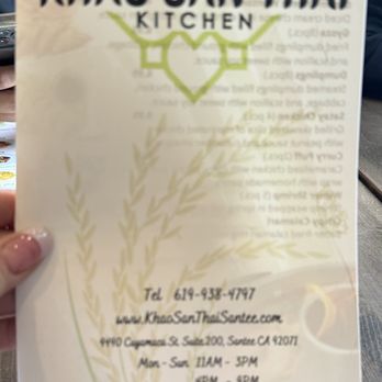 Khao San Thai Kitchen - Restaurant information - Thai Near Me - Santee, California
