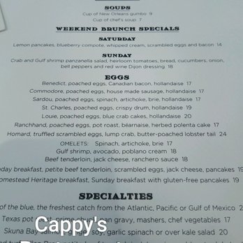 Cappy's Restaurant - Weekend brunch menu at Cappy's. - New American Near Me - San Antonio, Texas
