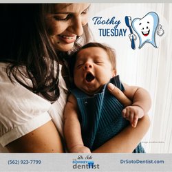 Imelda D Soto, DDS - Until their teeth come in, clean your baby's gums daily. Wipe a damp cloth over the gums to clean away harmful bacteria after feeding.
