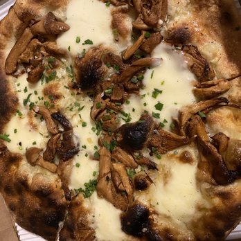 Pizzeria Toro - Chanterelle mushrooms, garlic, fior di latte(cow's milk mozzarella) $16 - Pizza Near Me - Durham, North Carolina