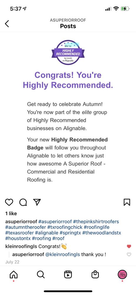 Slide of A Superior Roof