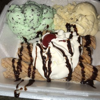 Coco Freeze Ice Cream Shop - Churro w ice cream.. delicious! - Desserts Near Me - Indio, California Coco Freeze Ice Cream Shop - Churro w ice cream.. delicious! - Desserts Near Me - Indio, California