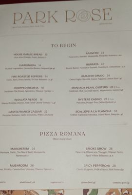 Menu photo 2 Park Rose New York, NY Menu photo 2 Park Rose New York, NY