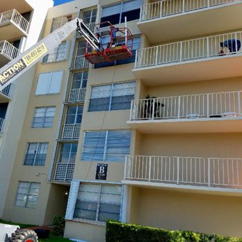 Coastal Shutter and Window - Another happy customer using boom lift action for 4th floor tenant at The Village Of the Falls. - Shutters Near Me - Miami, Florida Coastal Shutter and Window - Another happy customer using boom lift action for 4th floor tenant at The Village Of the Falls. - Shutters Near Me - Miami, Florida