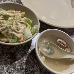 Shogun Japanese Steakhouse - Miso Soup with salad