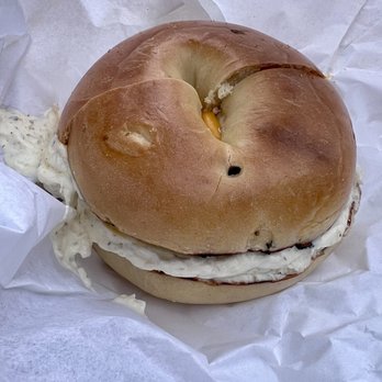 I Love Bagels - Jalapeño cheese bagel with garlic herb cream cheese, egg whites and turkey sausage - Bagels Near Me - Laguna Niguel, California